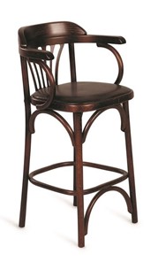 Барный стул 750 мягкий (темный тон, экокожа коричневая) в Биробиджане