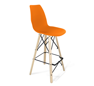 Барный стул SHT-ST29/S80 (оранжевый ral2003/прозрачный лак/черный) в Биробиджане