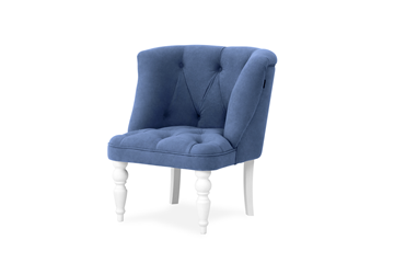 Мягкое кресло Бриджит синий ножки белые в Биробиджане