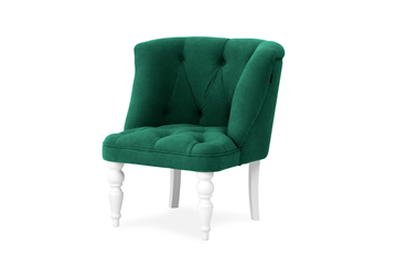 Мягкое кресло Бриджит зеленый ножки белые в Биробиджане