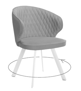 Обеденный стул 249 Поворотный, Микровелюр B22 Grey / опоры белые в Биробиджане