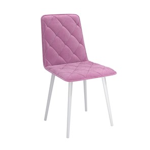 Обеденный стул Антика, велюр тенерифе розовый/Цвет металл белый в Биробиджане
