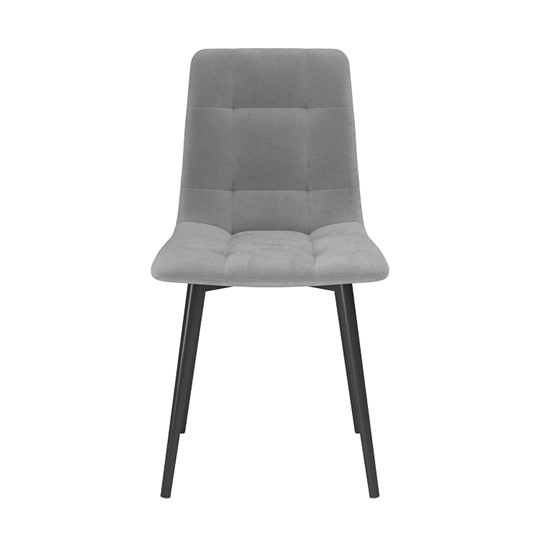 Обеденный стул Белла, велюр тенерифе грей/Цвет металл черный в Биробиджане - изображение 1