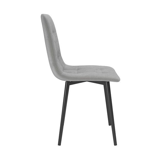 Обеденный стул Белла, велюр тенерифе грей/Цвет металл черный в Биробиджане - изображение 2