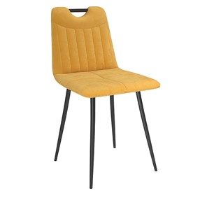 Обеденный стул Брандо, велюр тенерифе куркума/Цвет металл черный в Биробиджане
