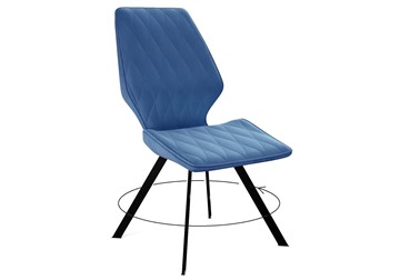 Мягкий стул DikLine 243 поворотный B8 BLUE, ножки черные в Биробиджане