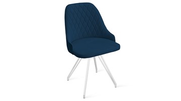 Обеденный стул Гранд К4 (Белый матовый/Велюр Confetti Blue) в Биробиджане