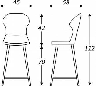 Обеденный стул Марио барный(Изумрудный Т189/ноги черные) в Биробиджане - предосмотр 2