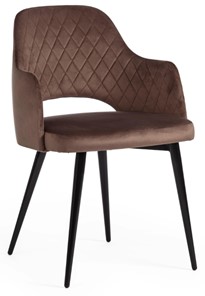 Обеденный стул VALKYRIA (mod. 711) 55х55х80 коричневый barkhat 12/черный арт.19001 в Биробиджане