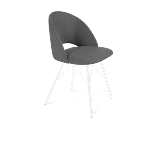 Обеденный стул SHT-ST34 / SHT-S37 (платиново-серый/белый муар) в Биробиджане