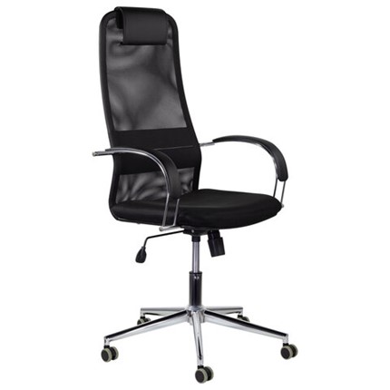 Кресло Brabix Premium Pilot EX-610 CH (хром, ткань-сетка, черное) 532417 в Биробиджане - изображение