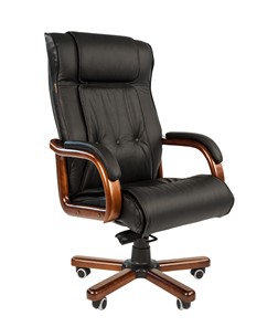 Кресло CHAIRMAN 653 кожа черная в Биробиджане - предосмотр