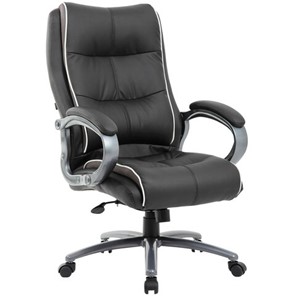 Кресло Brabix Premium Strong HD-009 (экокожа черная, ткань серая) 531945 в Биробиджане