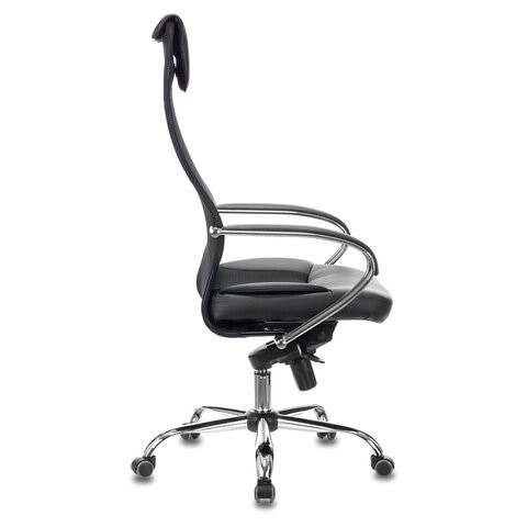 Кресло офисное Brabix Premium Stalker EX-609 PRO (хром, мультиблок, ткань-сетка/экокожа, черное) 532416 в Биробиджане - изображение 1