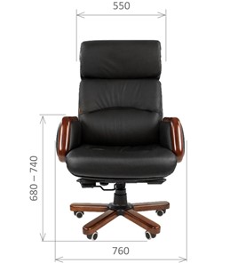 Офисное кресло CHAIRMAN 417 кожа черная в Биробиджане - предосмотр 1