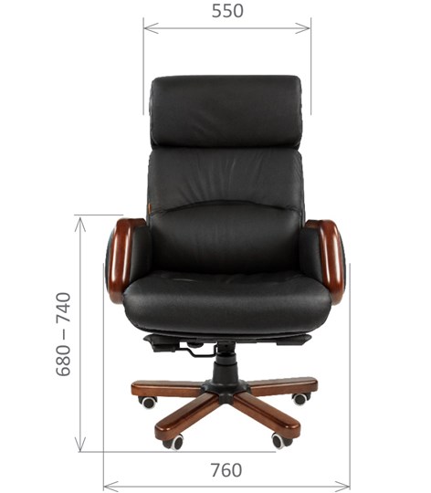 Офисное кресло CHAIRMAN 417 кожа черная в Биробиджане - изображение 1
