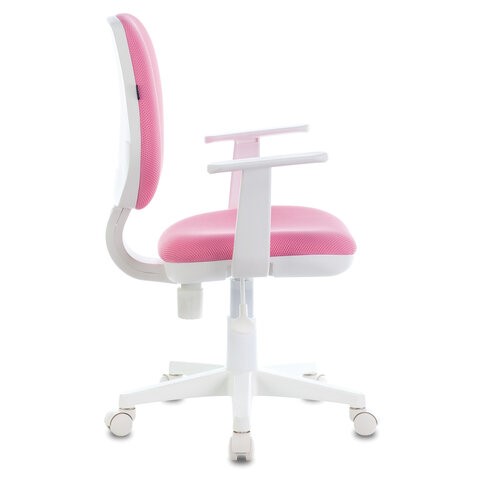Кресло Brabix Fancy MG-201W (с подлокотниками, пластик белый, розовое) 532409 в Биробиджане - изображение 1