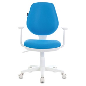 Кресло офисное Brabix Fancy MG-201W (с подлокотниками, пластик белый, голубое) 532411 в Биробиджане - предосмотр 1