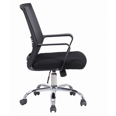 Кресло офисное Brabix Daily MG-317 (с подлокотниками, хром, черное) 531833 в Биробиджане - изображение 1