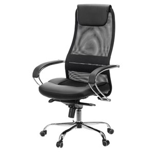 Кресло офисное Brabix Premium Stalker EX-609 PRO (хром, мультиблок, ткань-сетка/экокожа, черное) 532416 в Биробиджане - предосмотр 3