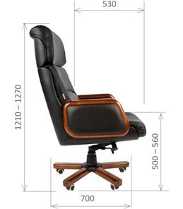 Офисное кресло CHAIRMAN 417 кожа черная в Биробиджане - предосмотр 2