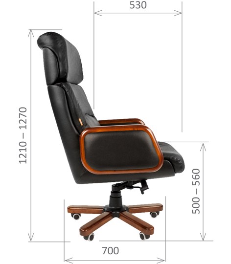 Офисное кресло CHAIRMAN 417 кожа черная в Биробиджане - изображение 2