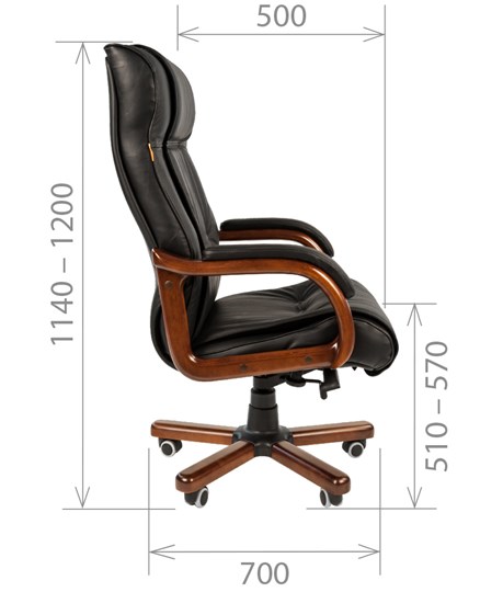 Кресло CHAIRMAN 653 кожа черная в Биробиджане - изображение 2