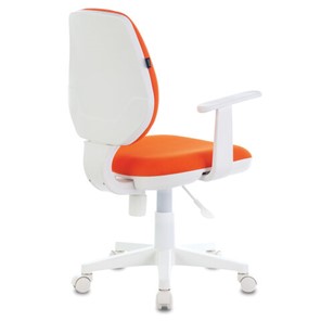 Компьютерное кресло Brabix Fancy MG-201W (с подлокотниками, пластик белый, оранжевое) 532410 в Биробиджане - предосмотр 2