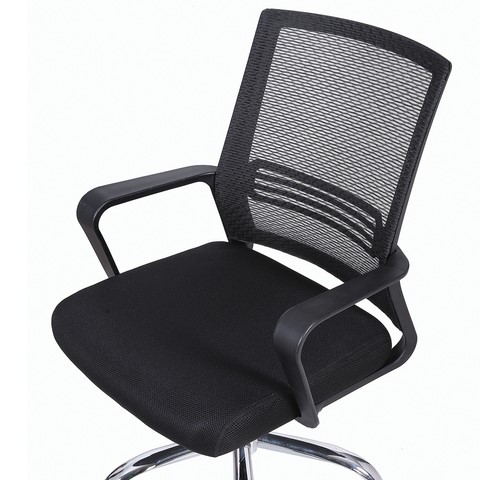 Кресло офисное Brabix Daily MG-317 (с подлокотниками, хром, черное) 531833 в Биробиджане - изображение 5