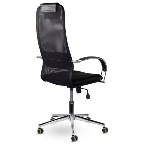 Кресло Brabix Premium Pilot EX-610 CH (хром, ткань-сетка, черное) 532417 в Биробиджане - изображение 3