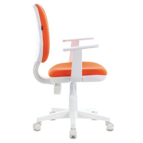 Компьютерное кресло Brabix Fancy MG-201W (с подлокотниками, пластик белый, оранжевое) 532410 в Биробиджане - предосмотр 1