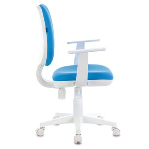 Кресло офисное Brabix Fancy MG-201W (с подлокотниками, пластик белый, голубое) 532411 в Биробиджане - предосмотр 2