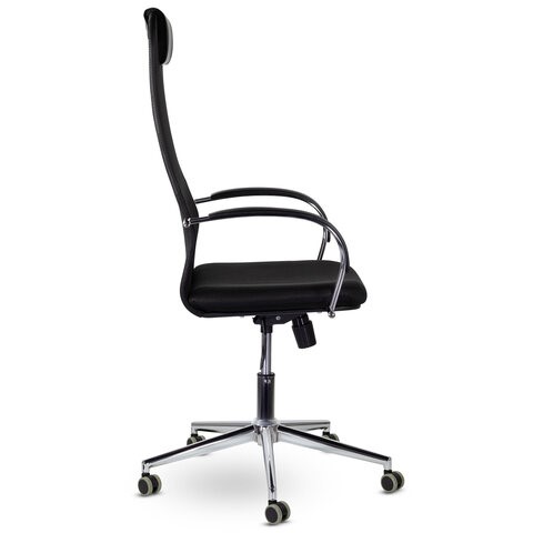 Кресло Brabix Premium Pilot EX-610 CH (хром, ткань-сетка, черное) 532417 в Биробиджане - изображение 1