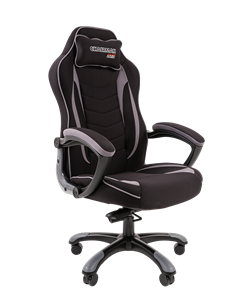Кресло игровое CHAIRMAN GAME 28 Полиэстер комбинированная ткань серый/черный в Биробиджане