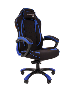Кресло игровое CHAIRMAN GAME 28 Полиэстер комбинированная ткань синий/черный в Биробиджане