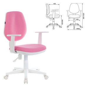 Кресло Brabix Fancy MG-201W (с подлокотниками, пластик белый, розовое) 532409 в Биробиджане - предосмотр 3