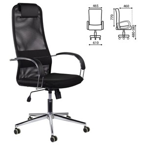 Кресло Brabix Premium Pilot EX-610 CH (хром, ткань-сетка, черное) 532417 в Биробиджане - предосмотр 6