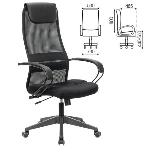 Компьютерное кресло Brabix Premium Stalker EX-608 PL (ткань-сетка/кожзам, черное) 532090 в Биробиджане - изображение 11