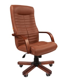 Кресло CHAIRMAN 480 WD, экокожа, цвет коричневый в Биробиджане