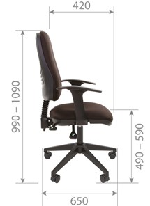 Кресло CHAIRMAN 661 Ткань стандарт 15-21 черная в Биробиджане - предосмотр 4