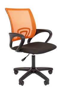 Кресло компьютерное CHAIRMAN 696 black LT, оранжевый в Биробиджане