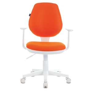 Компьютерное кресло Brabix Fancy MG-201W (с подлокотниками, пластик белый, оранжевое) 532410 в Биробиджане - предосмотр