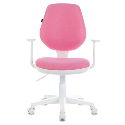 Кресло Brabix Fancy MG-201W (с подлокотниками, пластик белый, розовое) 532409 в Биробиджане - изображение