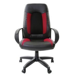 Офисное кресло Brabix Strike EX-525 (экокожа черная, ткань черная/бордовая, TW) в Биробиджане
