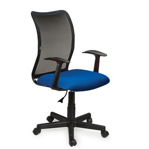 Кресло офисное Brabix Spring MG-307 (с подлокотниками, комбинированное синее/черное TW) в Биробиджане