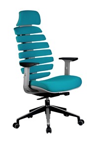 Офисное кресло Riva Chair SHARK (Лазурный/серый) в Биробиджане