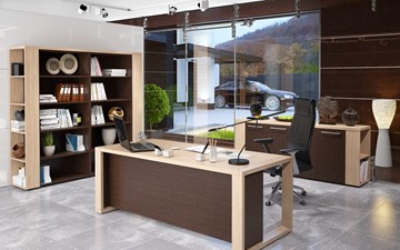 Кабинет руководителя ALTO с высоким шкафом для одежды, низким для документов и журнальным столиком в Биробиджане - предосмотр 3