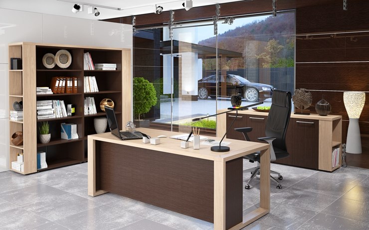 Кабинет руководителя ALTO с высоким шкафом для одежды, низким для документов и журнальным столиком в Биробиджане - изображение 3