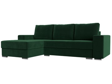 Угловой диван с оттоманкой Дрезден, Зеленый (Велюр) НПБ в Биробиджане