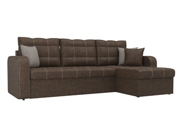 Угловой диван для гостиной Ливерпуль, Коричневый (рогожка) в Биробиджане - предосмотр